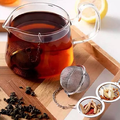 

Bola de té de malla de acero inoxidable, coladores de té, filtro de infusor de té, filtros para té, coladores de té de malla extra fina de acero inoxidable 304 para té de hojas sueltas, infusores de