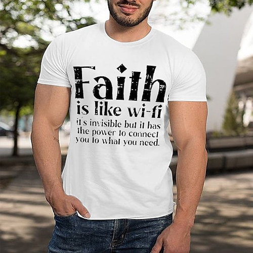 

Per uomo maglietta Magliette grafiche Camicia fresca Stampe astratte Fede stampa di lettere Girocollo Stampa a caldo Strada Da mare Maniche corte Stampa Abbigliamento Originale Essenziale