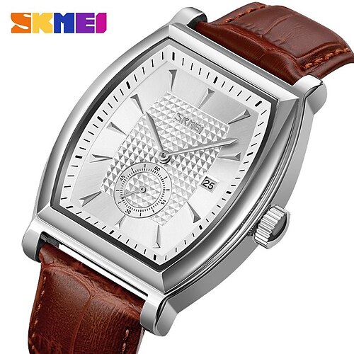 

reloj de cuarzo para hombres analógico cuarzo metal elegante calendario cuero genuino cuero genuino moda