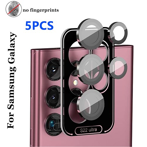 

1 Lote Teléfono protector de lentes de cámara Para Samsung galaxia S23 Ultra Plus S22 Ultra Vidrio Templado Dureza 9H Anti Burbujas Anti-Huellas con accesorios de posicionador de montaje Ultradelgado