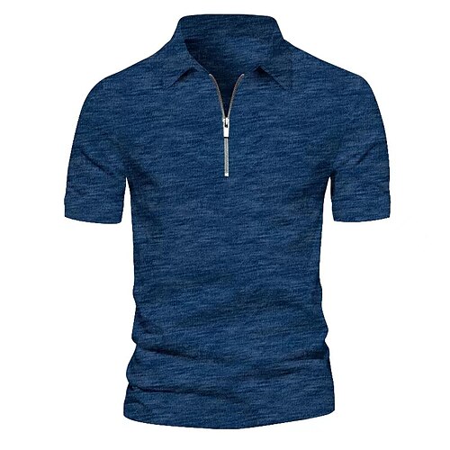 

Herre Golf skjorte Polo Virksomhet Avslappet Quarter Zip Kort Erme Grunnleggende Strandstil Punkt Snøfnugg Klassisk Grunnleggende Sommer Dry-Fit Gul Havblå Blå Mynte Grønn Lilla Oransje Golf skjorte