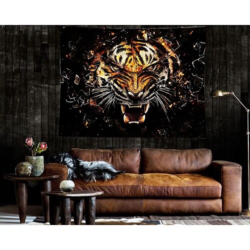 

Tiger Hanging Tapestry Wall Art Large Tapestry Mural Decor Photograph Backdrop Blanket Curtain Home Bedroom Living Room Decoration