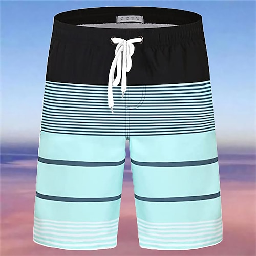 

Men's Board Shorts Swim Shorts Swim Trunks Summer Shorts Beach Shorts Drawstring with Mesh lining Elastic Waist Stripe Graphic Prints Quick Dry Short Casual Daily Holiday Boho Hawaiian Red Royal Blue