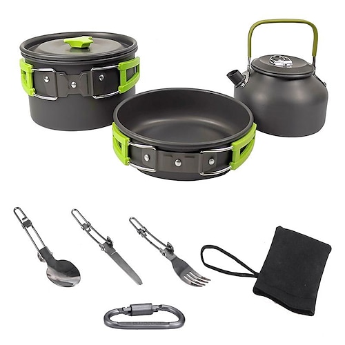 

kit de desorden de utensilios de cocina para acampar equipo de mochilero y caminatas al aire libre bolsa de error equipo de cocina juego de cocina | Cuencos ligeros, compactos y duraderos para ollas