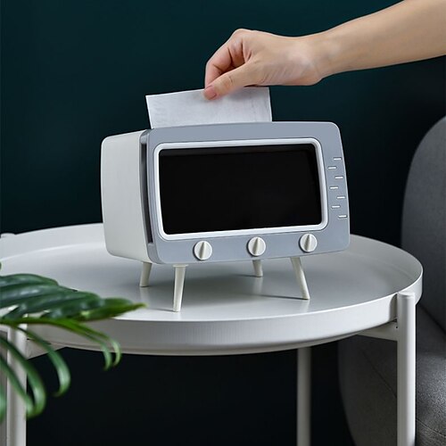 

multifunktions tv tissue box desktop papir opbevaring serviet taske organizer 2 i 1 mobiltelefon holder box desktop decor