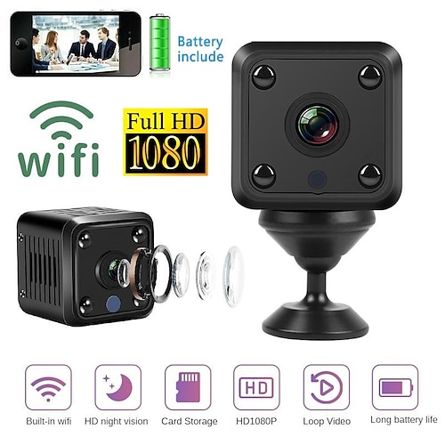 

Cámara IP 1080P HD Mini Sin Cable Detector de movimiento Acceso Remoto Configuración de Wi-Fi Segura Interior Apartamento Apoyo