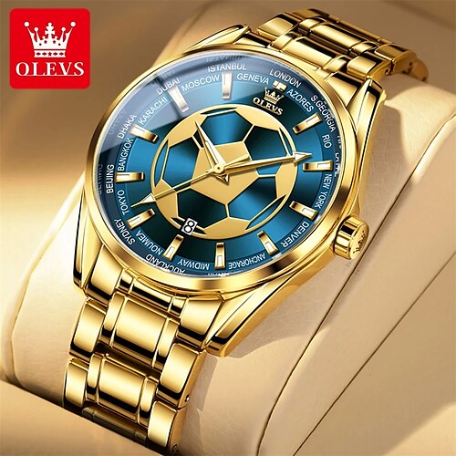 

OLEVS 9949 Casual Great Quality Sport Watches for Men Stainless Steel Strap Quartz Waterproof Men Wristwatches Luminous Calendar