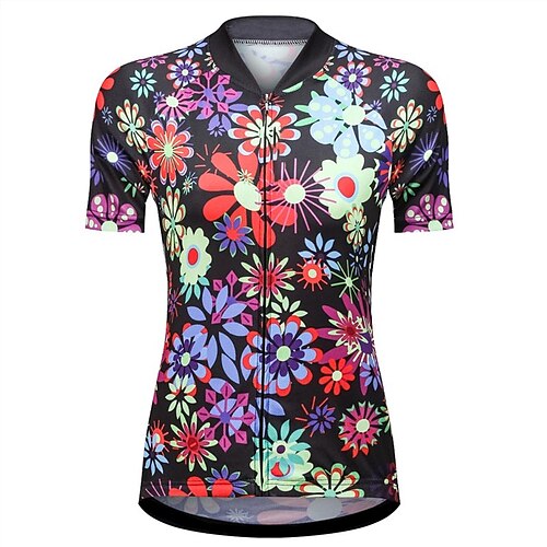 

21Grams Mujer Maillot de Ciclismo Manga Corta Bicicleta Camiseta con 3 bolsillos traseros MTB Bicicleta Montaña Ciclismo Carretera Transpirable Dispersor de humedad Bandas Reflectantes Bolsillo