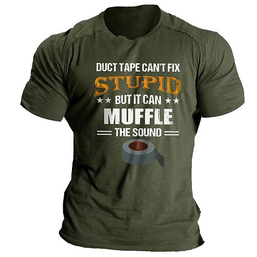 

t-shirt t-shirt grafisk t-shirt sjov bomuldsblanding t-shirts bogstaver grafiske print rund hals sort lys grå armygrøn blå udendørs afslappet kortærmet print tøj tøj sport modedesigner nyhed