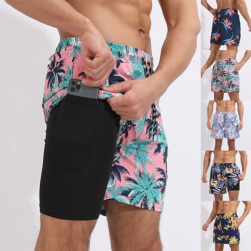 

Herre Badeshorts Surfeshorts UV Solbeskyttelse Lettvekt Hurtigtørkende Badetøy Bunner Svømming Surfing Snorkling Strand Sommer Vår