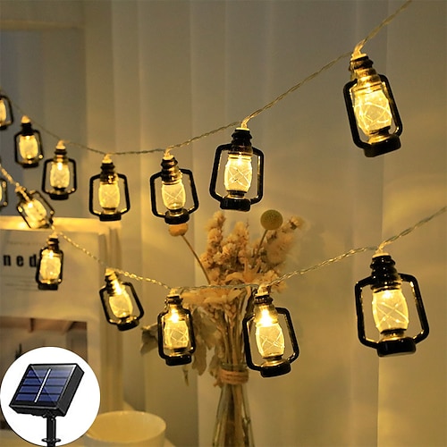 

solare ramadan decorazione luci della stringa esterna impermeabile led retro kerosene light 5m 20leds eid mubarak decorazione domestica islam festa musulmana festa all'aperto patio decorazioni