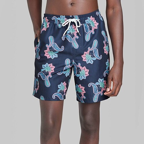 

Herre Surfeshorts Badeshorts Snorer med mesh fôr Elastisk midje Planter Grafiske trykk Hurtigtørkende Kort Avslappet Daglig Ferie Hawaiisk Bohem Mørkeblå Mikroelastisk