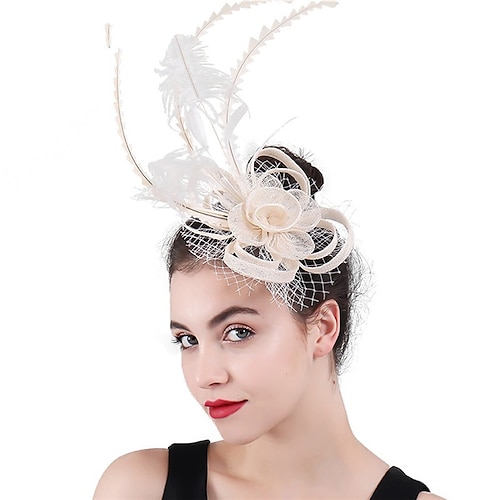 

Fascinators Sinamay Boda El derby de Kentucky cóctel Astcot real dama Británico Con Pluma Flor Celada Sombreros