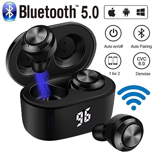 

fone de ouvido sem fio bluetooth 5.0 fone de ouvido esportivo à prova d'água mini fones de ouvido estéreo handsfree com microfone para todos os telefones