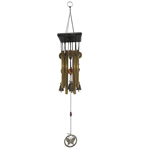 

Carillon éolien en bois créatif rétro métal tube cloche cuivre anti-rouille alliage pendentif bois artisanat cadeau spot Vente en gros