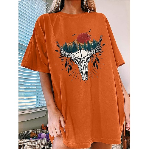 

Dame T-shirt kjole Hverdagskjole T shirt kjole Grafisk Dyr Trykt mønster Rund hals Mini kjole Aktiv Mode udendørs Daglig Kortærmet Løstsiddende Sort Blå Orange Sommer Forår S M L XL XXL