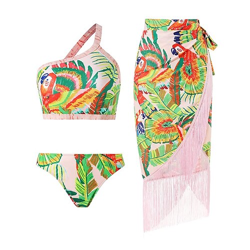

Mujer Bañadores Monokini Tres piezas Trajes de baño Normal Traje de baño Borlas Frunce 3 Piezas Estampado Floral Multicolor Rosa Azul Piscina Verde Trébol Acolchado Con Tirantes Trajes de baño nuevo