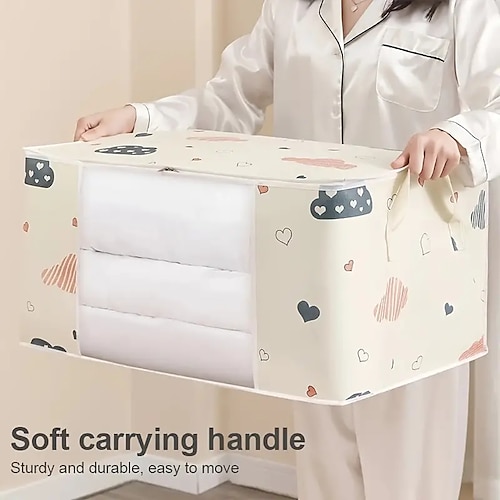 

couette de sac de stockage de grande capacité anti-poussière organisateur de vêtements avec fermeture éclair et poignées pour placard