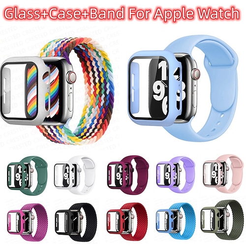 

Sportarmband Solo-Loop Kompatibel mit Apple Watch Armband 38mm 40mm 41mm 42mm 44mm 45 mm mit Fall Nylon Weiches Silikon Ersatzarmband für iwatch Serie 8 7 6 5 4 3 2 1 SE