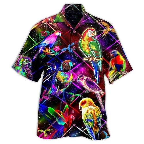 

Hombre Camisa camisa hawaiana Estampados Peces Póker Loro Collar Cubano Amarillo Claro Negro Blanco Amarillo Verde Claro Casual Festivos Manga Corta Abotonar Estampado Ropa Deportes Moda Ropa de