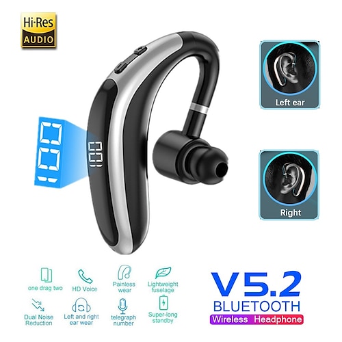 

Business Wireless Headphone K20 Ear Hook Bluetooth 5.2 Stereo HIFI LED Power Display Stereo Hands-Free Call Headset with HD Mic Waterproof Sports Earbuds