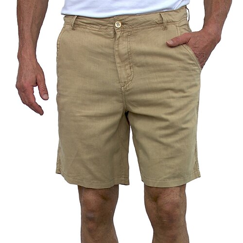 

Homme Short Short en lin Short d'été Short de plage Poche Plein Confort Respirable Extérieur du quotidien Sortie Mélange de Lin Coton Mode Vêtement de rue Noir Blanche