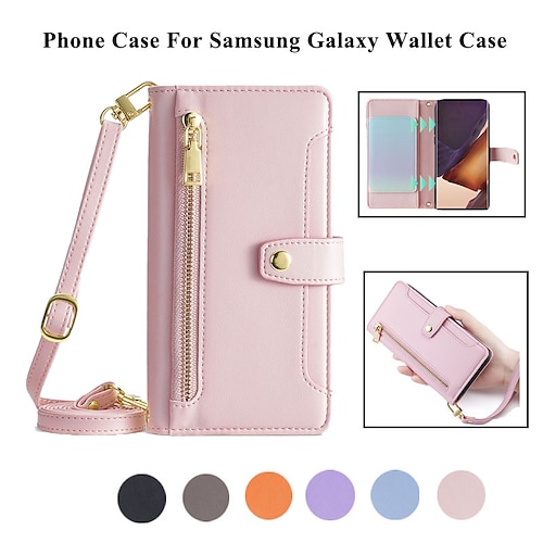 

Handy Hülle Handyhüllen Für Samsung Galaxy Brieftasche Kartenetui S23 S22 S21 S20 Plus Ultra A73 A53 A33 A72 A52 A42 A71 A51 A31 A71 A12 Samsung A13 5G A22 Flipbare Hülle Geldbeutel Reisverschluss