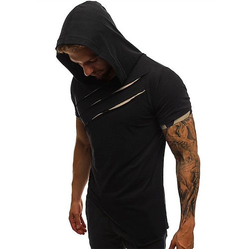 

Per uomo maglietta Lavare la camicia Acido 100% cotone Con cappuccio Sport Da tutti i giorni Manica lunga Stampe Increspato Abbigliamento Di tendenza Originale Informale