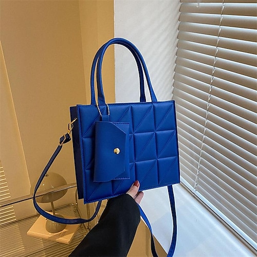 

Dame Håndtaske Crossbody taske PU Læder Daglig Holdbar Sort Hvid Blå