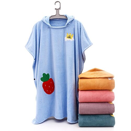 

Coral Velvet Adult Can Wear Bath Towel Female Hooded Cloak Bathrobe Soft Absorbent Household Bath Towel Bath Towel