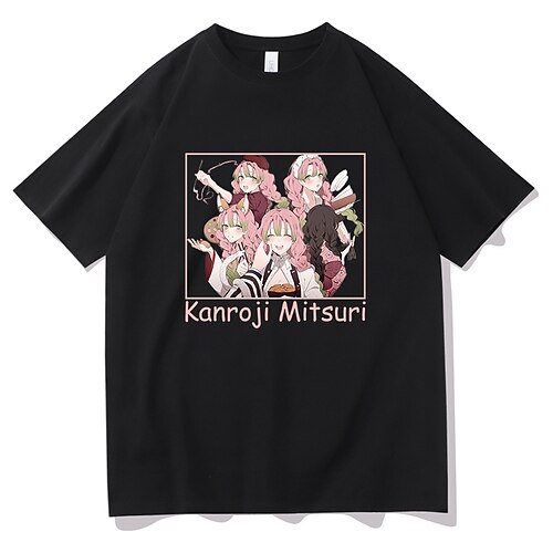 

Demon Slayer: Kimetsu no Yaiba Kanroji Mitsuri T-skjorte Animé Graphic T-Trøye Til Herre Dame Unisex Voksne Varmstempling 100% bomull Fritid / hverdag