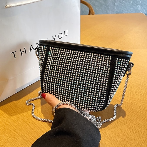 

Per donna Borsa a tracolla Sintetico Feste Giornaliero Lustrini Massima capacità Duraturo Tinta unica Argento Nero Arcobaleno