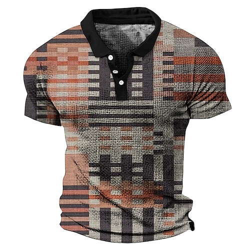 

Per uomo POLO Camicia da golf Golf Color Block Stampe astratte Geometria Collo ripiegabile Giallo Grigio Esterno Strada Manica corta Stampa Abbigliamento Di tendenza Originale Informale Traspirante