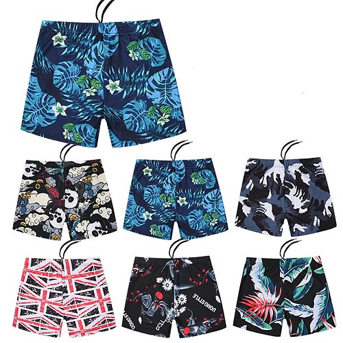 

Per uomo Costumi da bagno Boxer da mare Slip da bagno A cordoncino Vita elastica Pop art A foglia Traspirante Morbido Esterno Informale Giornaliero Hawaiano Moda Rosso Blu Reale Media elasticità