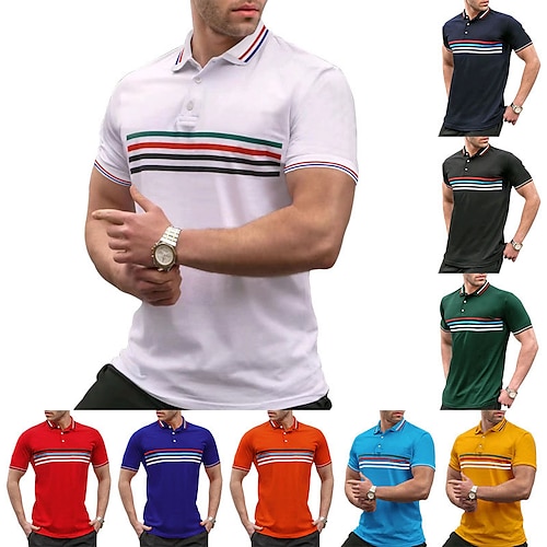 

Per uomo POLO Camicia da golf Golf Esterno Giornaliero Bavero Maniche corte Moda Essenziale Banda Pulsante frontale Stampa Estate Primavera Vinaccia Nero Bianco Giallo Blu Azzurro cielo POLO