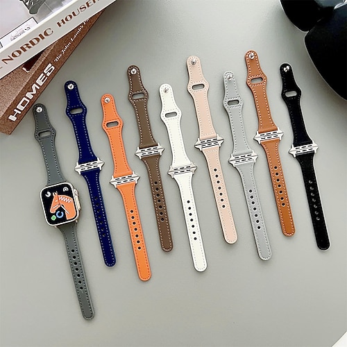 

Leather Band Compatible with Apple Watch band 38mm 40mm 41mm 42mm 44mm 45mm 49mm Women Genuine Leather Strap Replacement Wristband for iwatch Series Ultra 8 7 6 5 4 3 2 1 SE