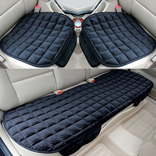 

Plush Plaid Thicken Warm Car Seat Cushion Pad Car Seat Protector Car Front Rear Seat Covers For Car SUV Truck Car Accessories