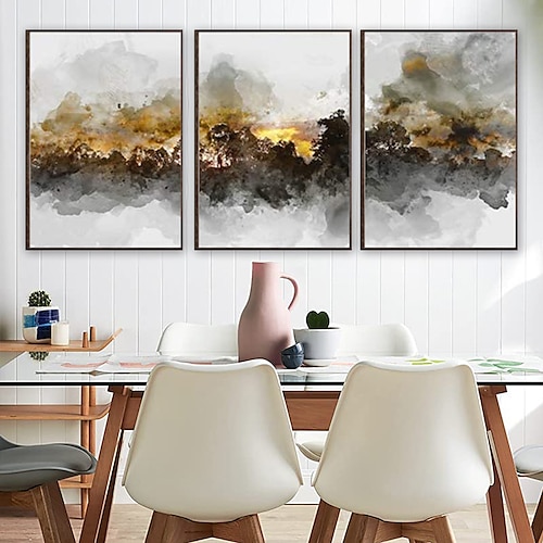 

arte da parede para sala de estar pintura abstrata preto e branco decoração da parede do banheiro para pintura de arte do quarto 12 x 18 3 peças impressões em tela decoração moderna salão cozinha