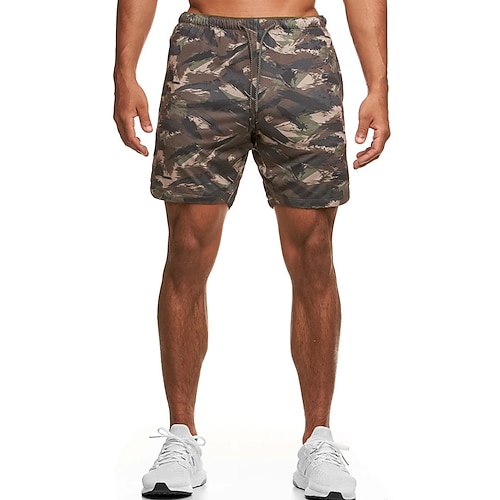 

Homens calções atléticos Shorts ativos Calção Shorts casuais Imprimir Côr Camuflagem Conforto Respirável Ao ar livre Diário Para Noite Moda Roupa de rua Branco Marron