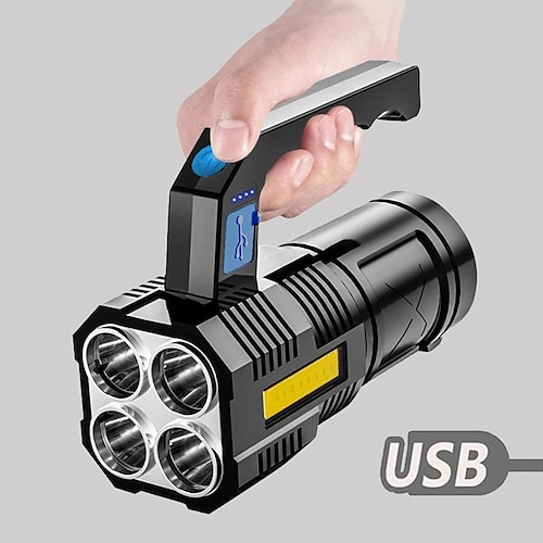 

tocha de luz forte abs transfronteiriça multifuncional ao ar livre led cob luz lateral carregamento holofote de luz portátil de emergência