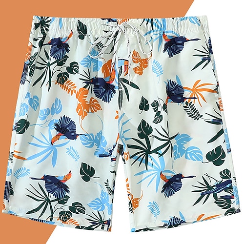 

Herre Surf shorts Badeshorts Sommer shorts Strandshorts Lomme Snørelukning Elastisk Talje Grafisk Planter Hurtigtørrende udendørs Afslappet Ferie Boheme Hawaiiansk Blå Beige