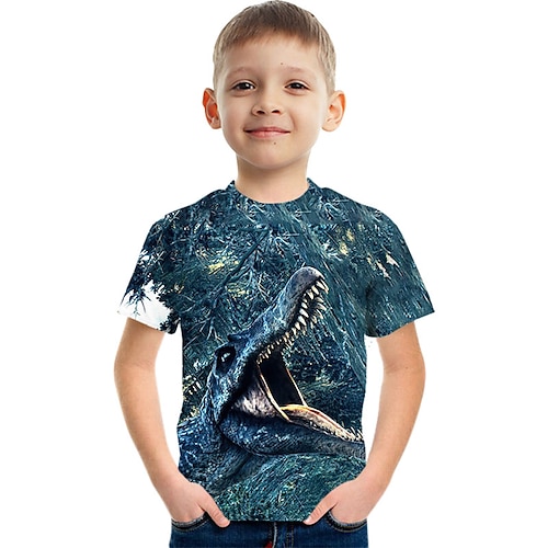 

t-shirt a maniche corte con stampa di dinosauri alla moda camicie colorate stampate in 3d per ragazzi e ragazze