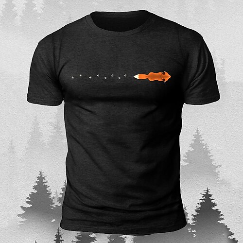 

Herre T-shirt Grafiske T-shirts Cool skjorte Dyr Ræv Grafiske tryk Rund hals Varm Stempling Gade Ferierejse Kort Ærme Trykt mønster Tøj Designer Basale Moderne Moderne