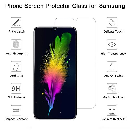 

2 pcs écran Protection Pour Samsung Galaxy A73 A53 A33 A23 A13 A03 A72 A52 A42 A32 A22 A12 A02 A71 A51 A41 A31 A21 A11 A01 A21s Verre Trempé Dureté 9H Anti bulles Anti-Traces de Doigts Haute