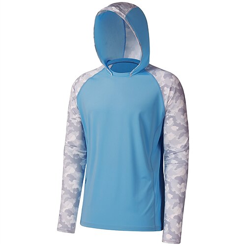 

Homens Casaco com capuz Com Capuz Exterior Manga Longa Proteção UV Respirável Leve Redutor de Suor Secagem Rápida Blusas Verão Primavera Ao ar livre Pesca Preto Branco Vermelho