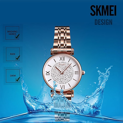 

Women Quartz Watch Luxury Rhinestone Casual Wristwatch Waterproof Stainless Steel Strap Watch