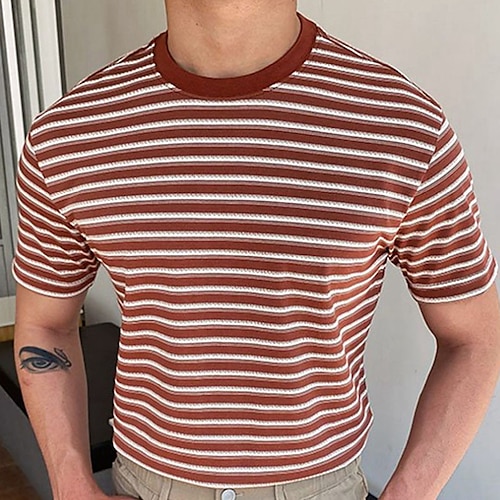 

Per uomo maglietta Magliette Banda Girocollo Esterno Da mare Maniche corte Lavorato a maglia Stampa Abbigliamento Fil di lana Streetwear Originale