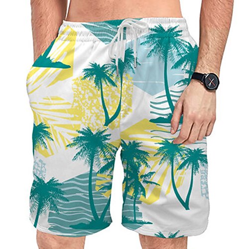 

Herre Surfeshorts Badeshorts Sommershorts Strandshorts Snorer med mesh fôr Elastisk midje Kokosnøttre Grafiske trykk Hurtigtørkende Kort Avslappet Daglig Ferie Bohem Hawaiisk Blå Mikroelastisk