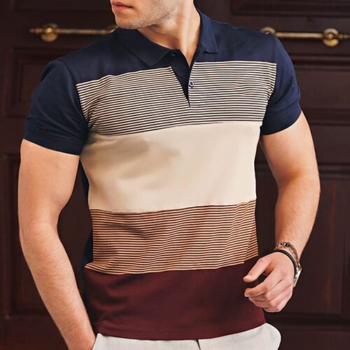 

Per uomo POLO Camicia da golf Golf Informale Per eventi Classico Manica corta Di tendenza Essenziale Color Block Pulsante Estate Standard Rosso fuoco Nero Bianco Verde militare Blu marino Blu marino