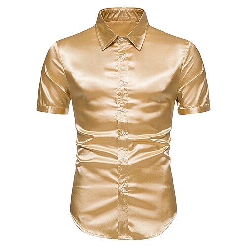 

Per uomo Festa Informale Camicia Standard Manica corta Bavero Tinta unica Miscela di fibre chimiche Nero Bianco Giallo 2023